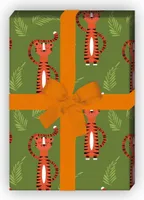 Cooles Tiger Geschenkpapier nicht nur für Kinder, grün - G8114, 32 x 48cm