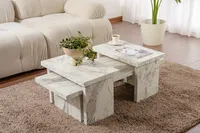 Skye Decor, Sanctuary - Fressia Marble, Couchtisch, Freesienmarmor, 100 % melaminbeschichtete Spanplatte, 110 x 45 x 41,5