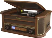 Roadstar HIF-1993BT, Drevo, 33,45,78 ot/min, Otočné, FM, MW, 80 W, CD, CD-R, CD-RW