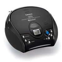 Lenco SCD-32BT - Tragbarer CD-Player mit UKW-Radio und Bluetooth®, Schwarz