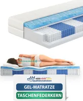 AM Qualitätsmatratzen | Premium Gelschaum-Taschenfederkernmatratze - 140x200 cm - H3 - 1000 Federn