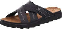 Rohde Herren Pantolette Leder Riemen gekreuzt Foggia-H 5971, Größe:41 EU, Farbe:Schwarz