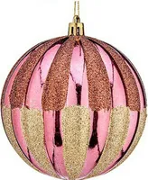 Weihnachtsbaumkugeln Ø 10 cm Rosa Gold Kunststoff