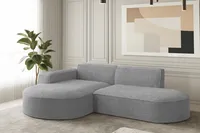 Sofa w kształcie L narożnik MODENA tkanina Ascot szary lewy