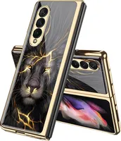 Pre Samsung Galaxy Z Fold4 5G Lacquered Design Cover Puzdro na mobilný telefón Lion