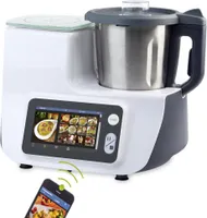 COMV! Küchenmaschine mit Kochfunktion und W-Lan – App-Steuerung| Multifunktionsküchenmaschine | 7 Zoll Farbdisplay | vorinstallierte Rezepte | 1200 Watt | 12 Funktionen