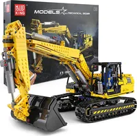 Mould King 13112 Technologie Bagger Bausatz, 1830 Teile, APP 4CH Raupenbagger, Ingenieurfahrzeug, Modell mit Motoren und Fernbedienung, Kompatibel mit Mechanischer Bagger