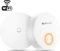 Bell4U Kabellose Türklingel - Funkklingel - 1 Empfänger - Keine Batterie Erforderlich - Wasserdicht - Mit benachrichtigung auf ihrem smartphone