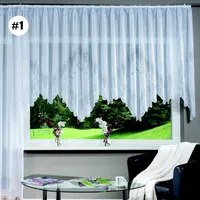 Europäischer Spitzen-Halbschatten-Küchenvorhang, 1-145cmx600cm