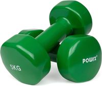 Dvojica vinylových činiek (2 x 1 kg (ružová)) Ideálne pre gymnastiku Aerobik Pilates 05 kg - Zelená (2 x 5 kg)