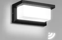 Yakimz LED nástenné svietidlo 18W Moderné vonkajšie nástenné svietidlo hliníková nástenná lampa hranatá vonkajšia lampa na terasu/dvor/predzáhradku studená biela