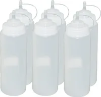 6 Stück transparente Quetschflaschen 1 Liter Dosierflasche Spenderflasche Dressingflasche