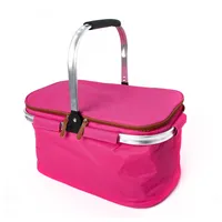 Kühlkorb Premium Einkaufskorb Picknickkorb Isoliertasche 23 Liter Cooler Bag pink Korb