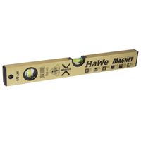 HaWe Alu-Wasserwaage Magnet mit 2 Libellen, Magnetwasserwaage, Neigungsmesser, Leichtmetall-Wasserwaage Größe:80 cm