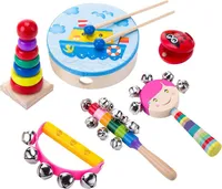 Musikinstrument Spielzeug für Kinder, Holz Percussion Instrument Set Baby Spielzeug Geschenk für Kleinkinder Kinder Vorschule Kinder 6-piece set