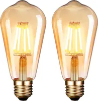 Edison-Glühbirnen im 2er-Set, Vintage ST58 2700K-Glühbirnen, E27-Glühbirne