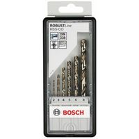 Bosch Metallbohrer-Set Robust Line HSS-Co, DIN 135, 135°, 6-teilig, 2 - 8 mm