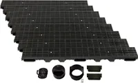 Entwässerungsrinne Höhe 60mm Kunststoff 8m, Längsstabrost, Schwarz