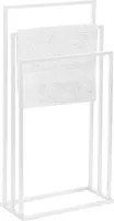 FRAMADO Metall Handtuchständer - Badetuchhalter Weiss, 3-armig, 45x21x86cm