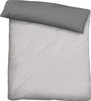 Biberna Linon Wendebettwäsche UNI, Größe 155x220/80x80 cm, sturmgrau