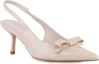 VAN HILL Damen Slingpumps Pumps Spitze Stiletto Schleifen Schuhe 841587, Farbe: Beige, Größe: 39
