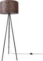 Stehlampe Wohnzimmer Lampenschirm Stoff Stehleuchte Leselampe Abstrakt Vintage