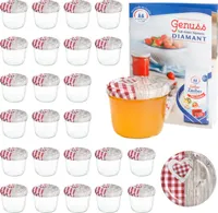 25er Set Sturzglas 230 ml To 82 Holz Herz rot Deckel incl. Diamant Gelierzauber Rezeptheft