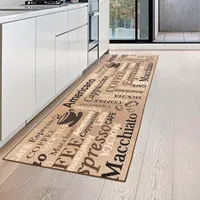Coffee Küchenläufer in beige mit Gelrücken und braunem Schriftzug Größe - 67 x 180 cm