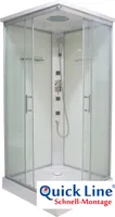 Komplettduschkabine TWIST 1 - 80 x 80 x 215 cm - Mit Massagedüsen - Glasablage - Eckeinstieg - Sicherheitsglas - Dusche komplett