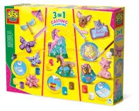 SES Creative® sadrová odlievacia súprava Glitter 3 v 1 viacfarebná