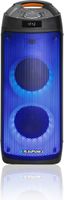 PartyBox Tragbarer Bluetooth-Lautsprecher mit Karaoke-Funktion Gitarreneingang TWS Radio AUX USB microSD Fernbedienung Disco LED Beleuchtung