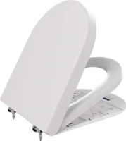 Toilettendeckel type D oval Wc Sitz mit Absenkautomatik Quick Release Funktion Antibakteriell Klodeckel aus Duroplast