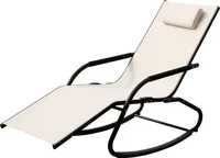 SVITA Schaukelliege Gartenliege Liegestuhl Sonnenliege Kissen Aluminium Beige