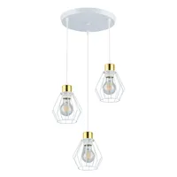 LED Pendelleuchte 3xE27 max 35W Hängelampe Gold Weiß 1m