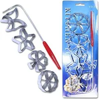 Traditionelle Teigform - Hworost, Waffeleisen, Waffelbäckerei Spreewaldschleifen Set 4 Stück (1cm)