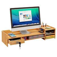 Monitorständer Computer Riser Büro Schreibtisch Organizer Ständer Desktop Speicher Aufbewahrung Schreibtisch Holz