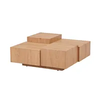 HOME DELUXE - Couchtisch Nayeli - Helle Eiche, Größe: 96 x 96 x 39 cm, MDF Platte, ohne Montage I Wohnzimmertisch Beistelltisch Sofatisch