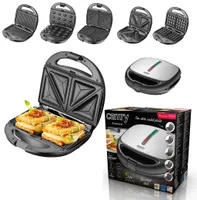 Camry 5in1 Sandwichmaker | Anti-Haftbeschichtung | Cool-Touch-Griffe | Hitzebeständiges Gehäuse | 1200 Watt