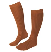Damen Kniestrümpfe aus Baumwolle Rippe Ocker Größe 39-42