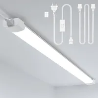 LED Feuchtraumleuchte 150CM mit Stecker Plug und Play oder Kabelgebunden, Einfache Reihenschaltung Werkstattlampe mit 45W 5000k Kaltlweiß 5000Lumen,