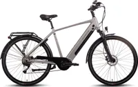 SAXONETTE E-Bike Deluxe Sport ,10 Gang, Mittelmotor, 418 Wh integrierter Akku, Pedelec, Elektrofahrrad, Trekkingrad (Ramenhöhe 54 , Silber)