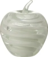 J-line - Briefbeschwerer Apfelglas Weiß Groß - 10x10x12cm