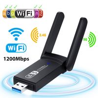 USB-WLAN-Adapter 1200 Mbit / s, USB 3.0-WLAN-Adapter WLAN für PC Desktop-Laptop mit Dualband 2,4 GHz / 300 Mbit