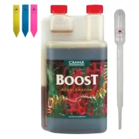 Canna Dünger Boost 1 Liter inkl. Dosierpipette und 3 Pflanzenschilder