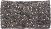 styleBREAKER Damen Strick Stirnband mit Perlen, Metallic Garn und Twist Knoten, warmes Winter Haarband, Headband 04026029