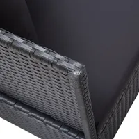 vidaXL Garten-Sofabett mit Kissen Poly Rattan Schwarz