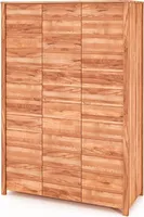 Kleiderschrank Tinci aus Kernbuche massiv 145x60x212 mit 3 Türen und Holzbeinen