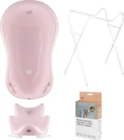 Babywanne, Sitz, Gestell, Abfluss – Rosa