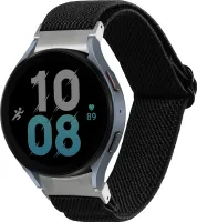 kwmobile Armband kompatibel mit Samsung Galaxy Watch 5 / Watch 5 Pro / Watch 6 / 6 Classic - Nylon Fitnesstracker Sportarmband Band in Schwarz -