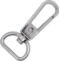 5 Bolzen-Karabiner Karabinerhaken Taschenkarabiner Größen Farbwahl - Gurtband Hundeleinen, Farbe:silber, Größe:B 15mm L 45mm